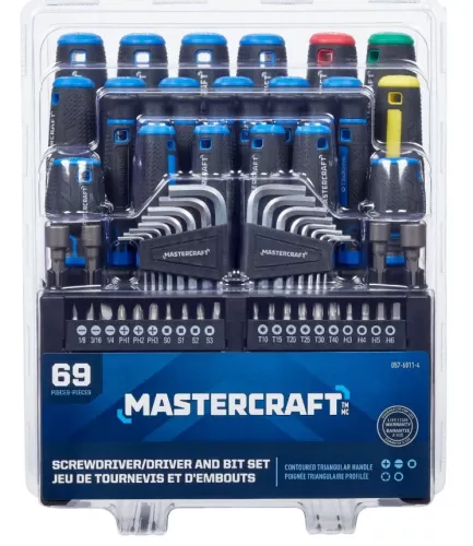 Mastercraft Screwdriver Set with Stand, 69-pc